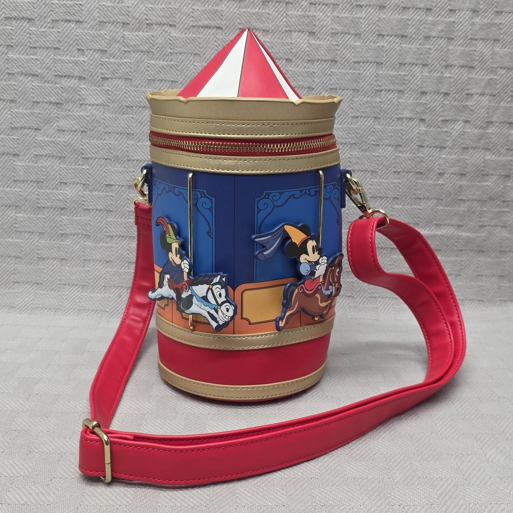 Brave Little Tailor Mickey and Minnie Mouse Carousel Crossbody Bag by Loungefly